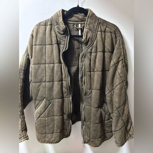 Free People Quilted Brown Jacket